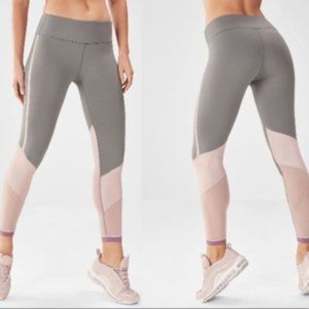 VGW-Fablectics powerhold grey pink mesh leggings
